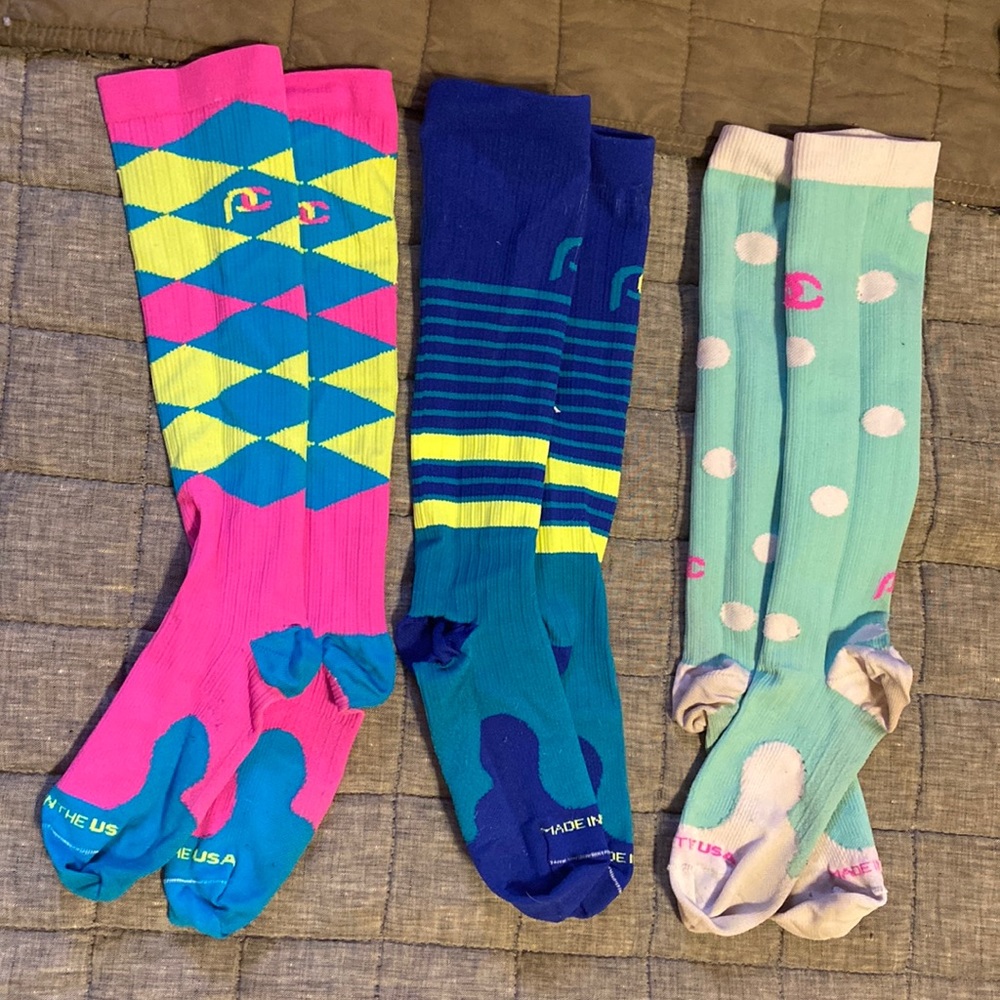 3 pairs of S/M pro compression socks! Gently used